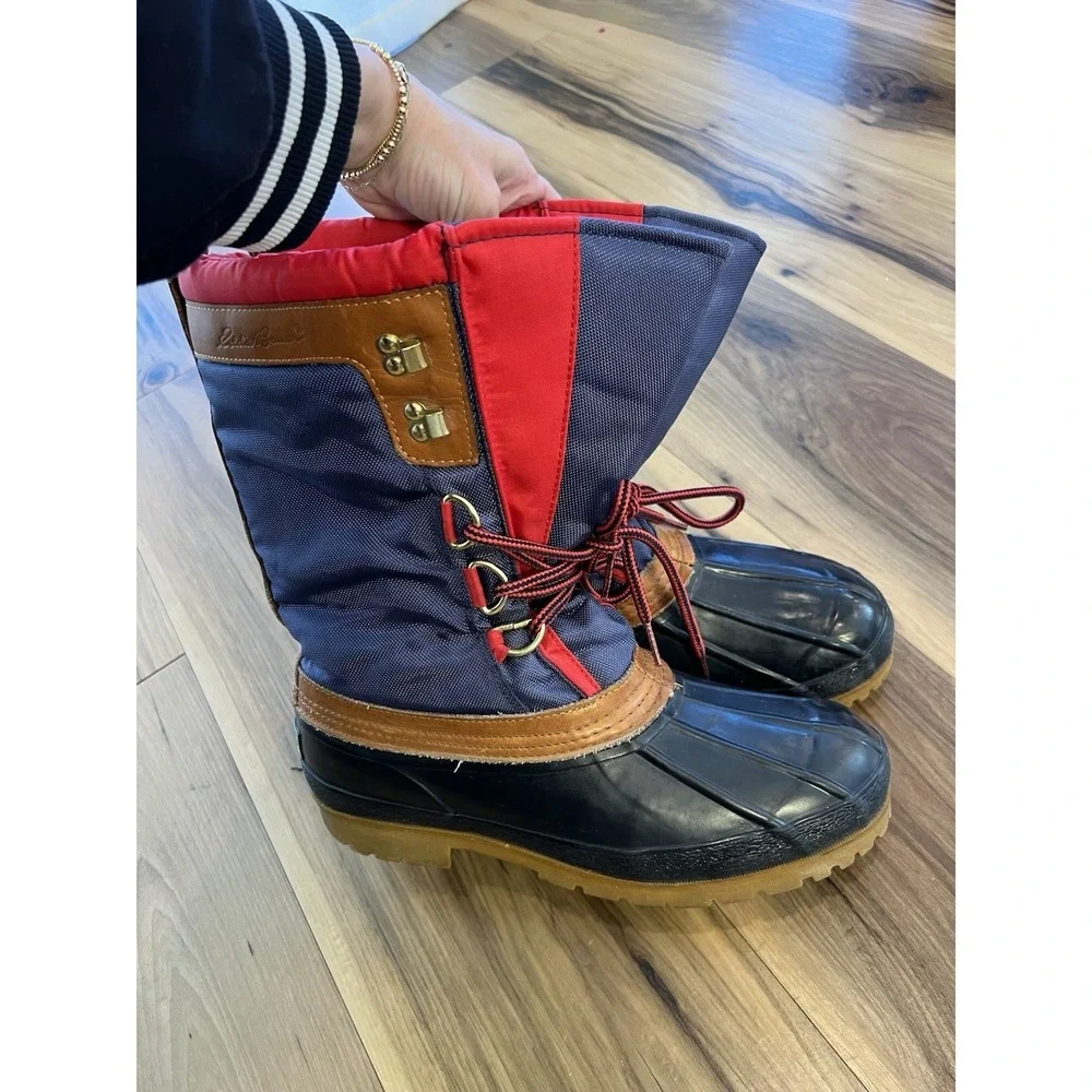 Vintage Y2K Eddie‎ Bauer Duck Boots Mens 10 Shearling Lined Snow Winter